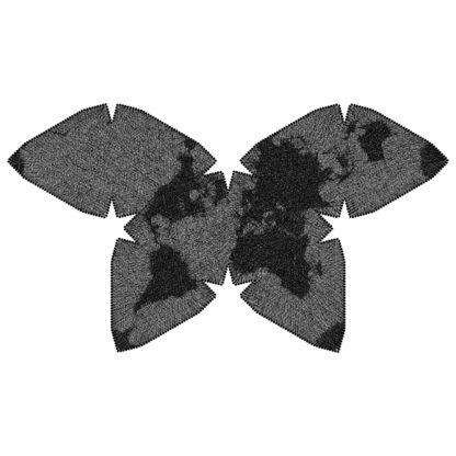 World Map, Waterman-Butterfly Projection